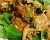 鶏肉と茸のトマトチーズソースのサラダ作り方4写真