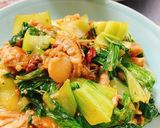 青梗菜と厚揚げとひき肉のピリ辛炒め作り方5写真