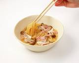 電子レンジできのこのクイックスープパスタ作り方4写真