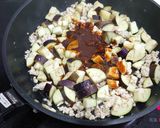 ねぎなすの鶏みそ丼作り方5写真