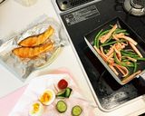 鮭と魚肉ソーセージとインゲン炒め弁当作り方2写真
