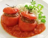 丸ごとトマトのジューシー肉詰め焼き作り方10写真
