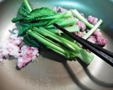 小松菜と豚肉の味噌ハニーソテー!作り方1写真