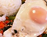 セロリ大量消費！小松菜とセロリの挽肉炒め作り方8写真