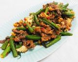 さやいんげんと牛肉の味噌玉チリ炒め作り方7写真
