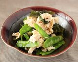 鶏むね肉と絹さや・わかめのポン酢あえ作り方4写真