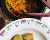 炊飯器でピーラー人参と冷凍肉団子の蒸し煮作り方4写真