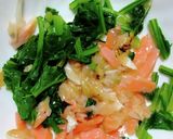 時短　フレンチトーストと青菜と鮭サラダ作り方6写真