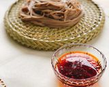 【卯月製麺】黒胡椒かおるラー油つけ蕎麦作り方3写真