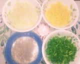 豆苗とちりめんと玉ねぎの和風の卵炒飯作り方1写真