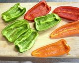 （カラフル）ピーマンで綺麗で楽しい肉詰め作り方2写真