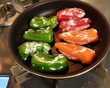 （カラフル）ピーマンで綺麗で楽しい肉詰め作り方8写真