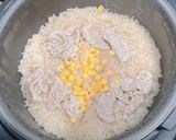 豚肉とコーンとペッパーの炊き込み混ぜご飯作り方3写真