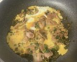 お酒のおつまみに！豚バラ肉の卵とじ作り方6写真