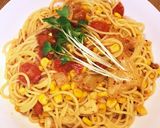 キムチとトマトとコーンのピリ辛パスタ作り方5写真