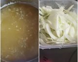 角煮の下茹で汁でオニオングラタンスープ作り方1写真