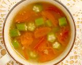 白だしで作るトマトとオクラのスープ作り方3写真