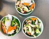 レンジ肉無豆腐簡単ボンゴレ味野菜炒め作り方12写真