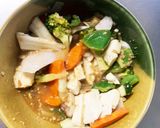 レンジ肉無豆腐簡単ボンゴレ味野菜炒め作り方15写真