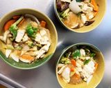 レンジ肉無豆腐簡単ボンゴレ味野菜炒め作り方16写真