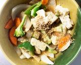 レンジ肉無豆腐簡単ボンゴレ味野菜炒め作り方18写真
