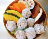 ぽん酢で。冷凍鶏だんごと野菜のせいろ蒸し作り方3写真