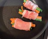 人参といんげんの豚肉巻き作り方3写真
