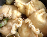 餅巾着と枝豆さつま揚げのサッと煮作り方2写真