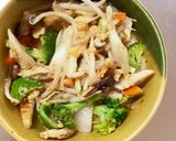 レンジ肉無キムチクリームパスタ味野菜炒め作り方15写真