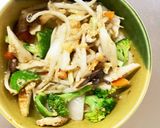 レンジ肉無キムチクリームパスタ味野菜炒め作り方16写真