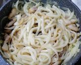 ベーコンたまねぎニラ焼きうどん作り方4写真