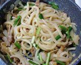 ベーコンたまねぎニラ焼きうどん作り方5写真