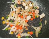糖質ゼロ麺で海鮮あんかけそば作り方2写真