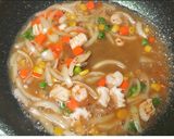 糖質ゼロ麺で海鮮あんかけそば作り方3写真
