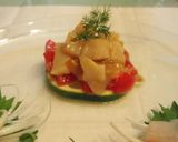 前菜~ホタテのウニ仕立て鯛のカルパッチョ作り方5写真