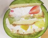 メロンに詰めたフルーツケーキ♪作り方12写真