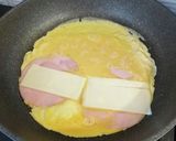 高たんぱく！フライパンでハムチーズ卵焼き作り方5写真