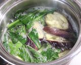 高野豆腐もどき小松菜レンジ茄子の味噌汁作り方4写真