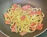 レタスとベーコンの焼きうどん作り方3写真