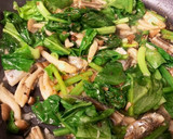 ししゃもとほうれん草とキノコのパスタ作り方4写真