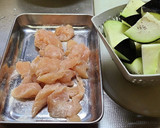 なすとササミの生姜醤油炒め作り方1写真