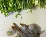 豆苗と海老のガーリック炒め ふわたま添え作り方1写真
