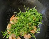豆苗と海老のガーリック炒め ふわたま添え作り方3写真