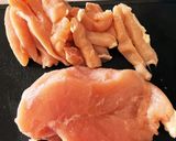 簡単 鶏胸肉のスティック唐揚げ作り方1写真