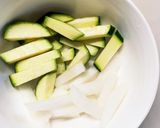 根菜茄子肉無簡単生姜ミルク味温野菜サラダ作り方1写真