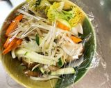レンジ肉無チクワクラムチャウダー味野菜炒作り方12写真