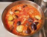 鶏肉と茄子のトマトソースパスタ作り方7写真