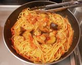 鶏肉と茄子のトマトソースパスタ作り方9写真