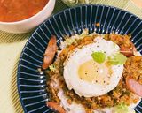 ドライカレー目玉焼きとレタスのせ作り方3写真