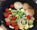 スキレットで夏野菜グリルに卵黄とろ〜り作り方12写真